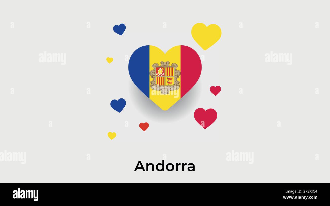 Andorra country heart. Love Andorra national flag vector illustration Stock Vector