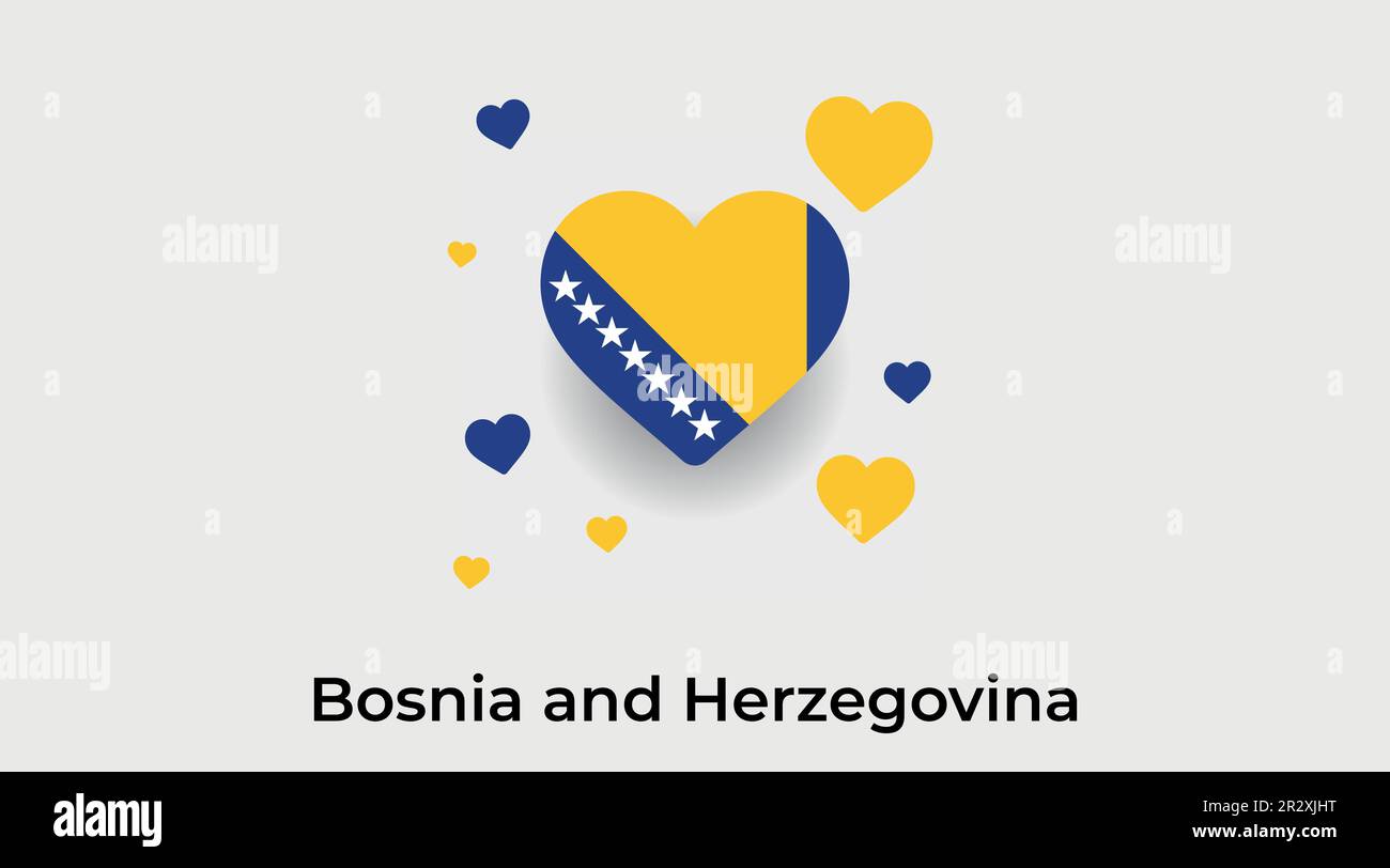 Bosnia and Herzegovina country heart. Love Bosnia and Herzegovina national flag vector illustration Stock Vector