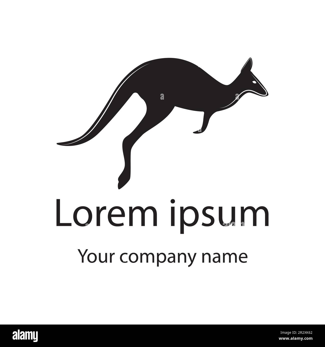 Kangaroo jumping logo template vector illustration silhouette Stock