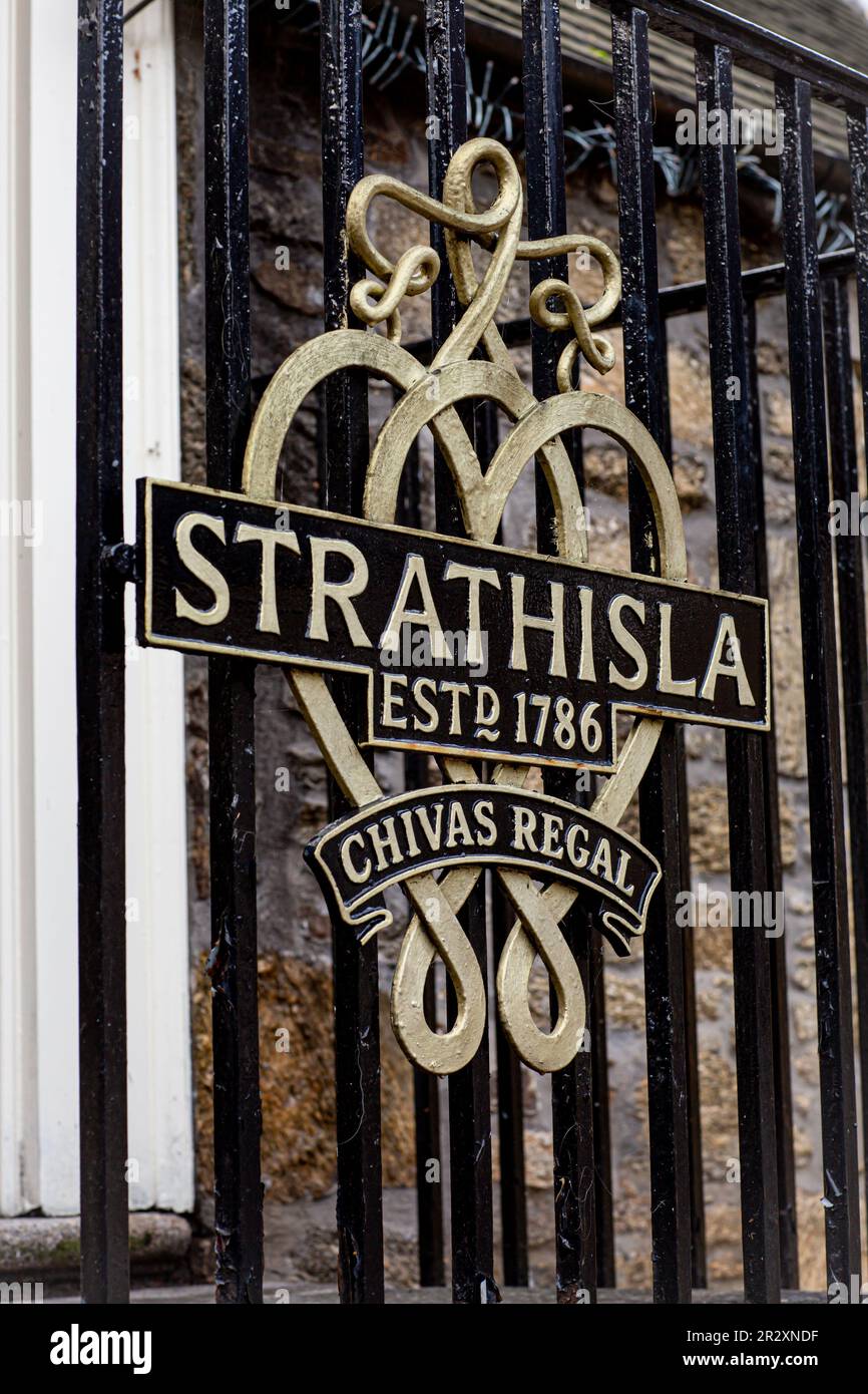 Strathisla distillery in Speyside, Dufftown, United Kingdom Stock Photo