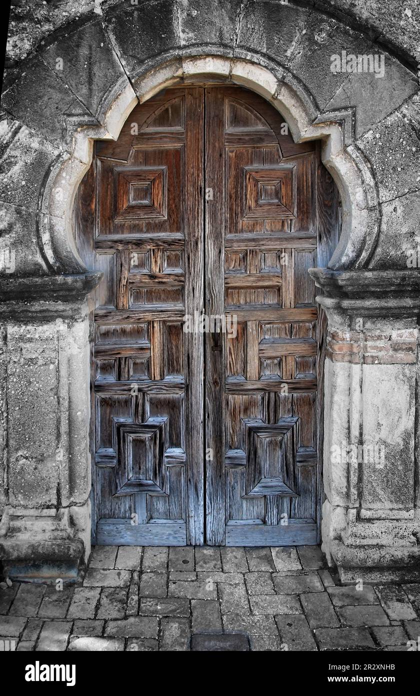 These vintage, handcrafted, wood doors open into an historic chapel