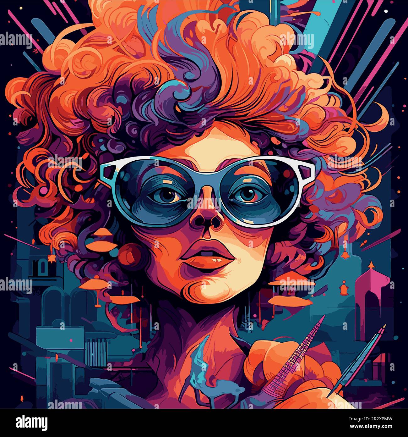 Eyecatching girl, portrait design image Stock Vector Image & Art Alamy