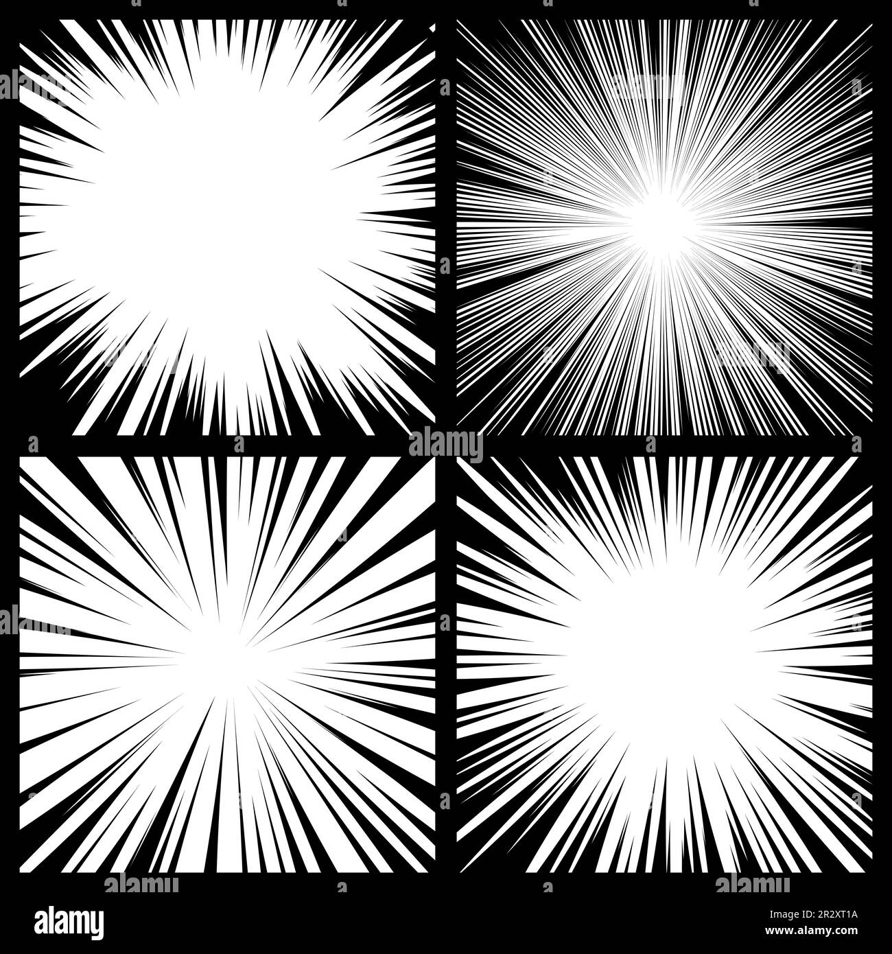 Manga Speed Lines Vector Grunge Ray Illustration Black And White Space For  Text Comic Book Radial