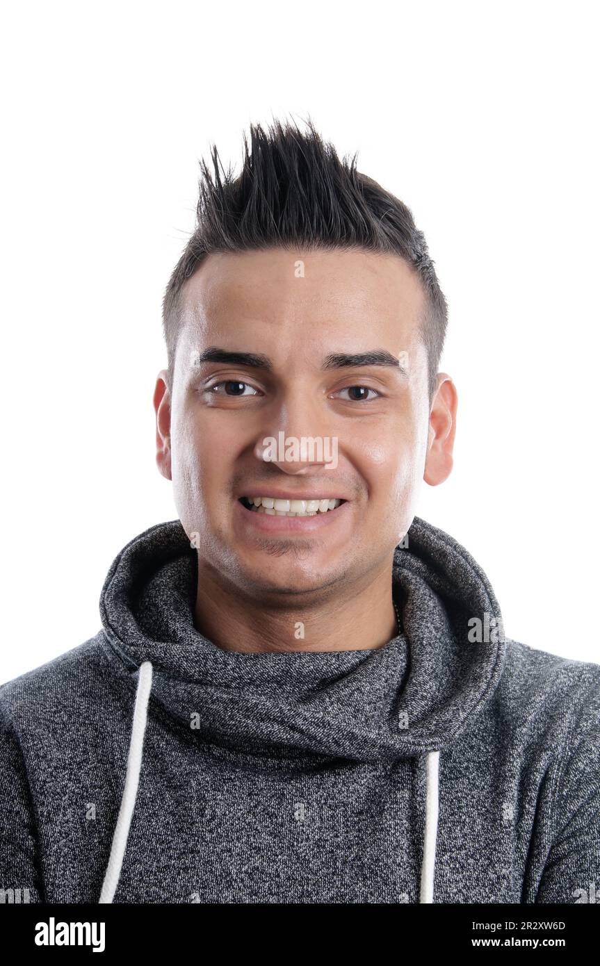young turkish man with spiky hair Stock Photo