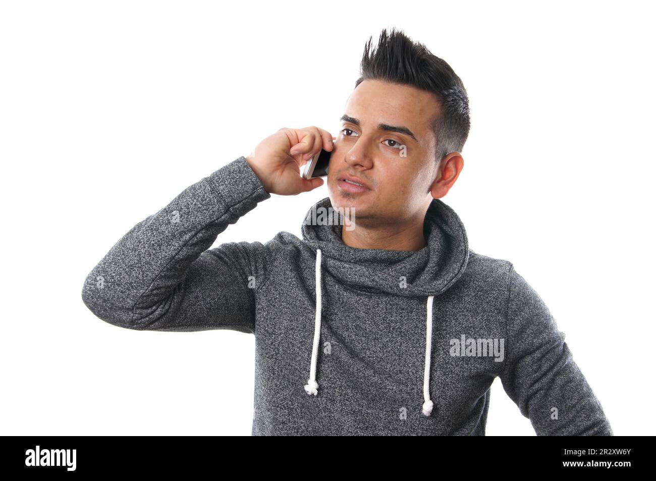 young turkish man with mobile phone Stock Photo