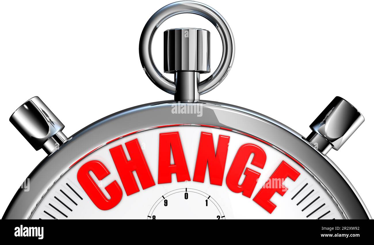 high resolution rendering of a stopwatch with a change icon Stock Photo ...