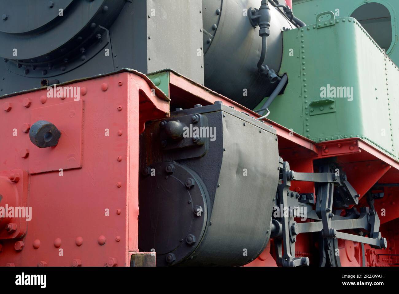 Full frame photo of old steam locomotive Stock Photo