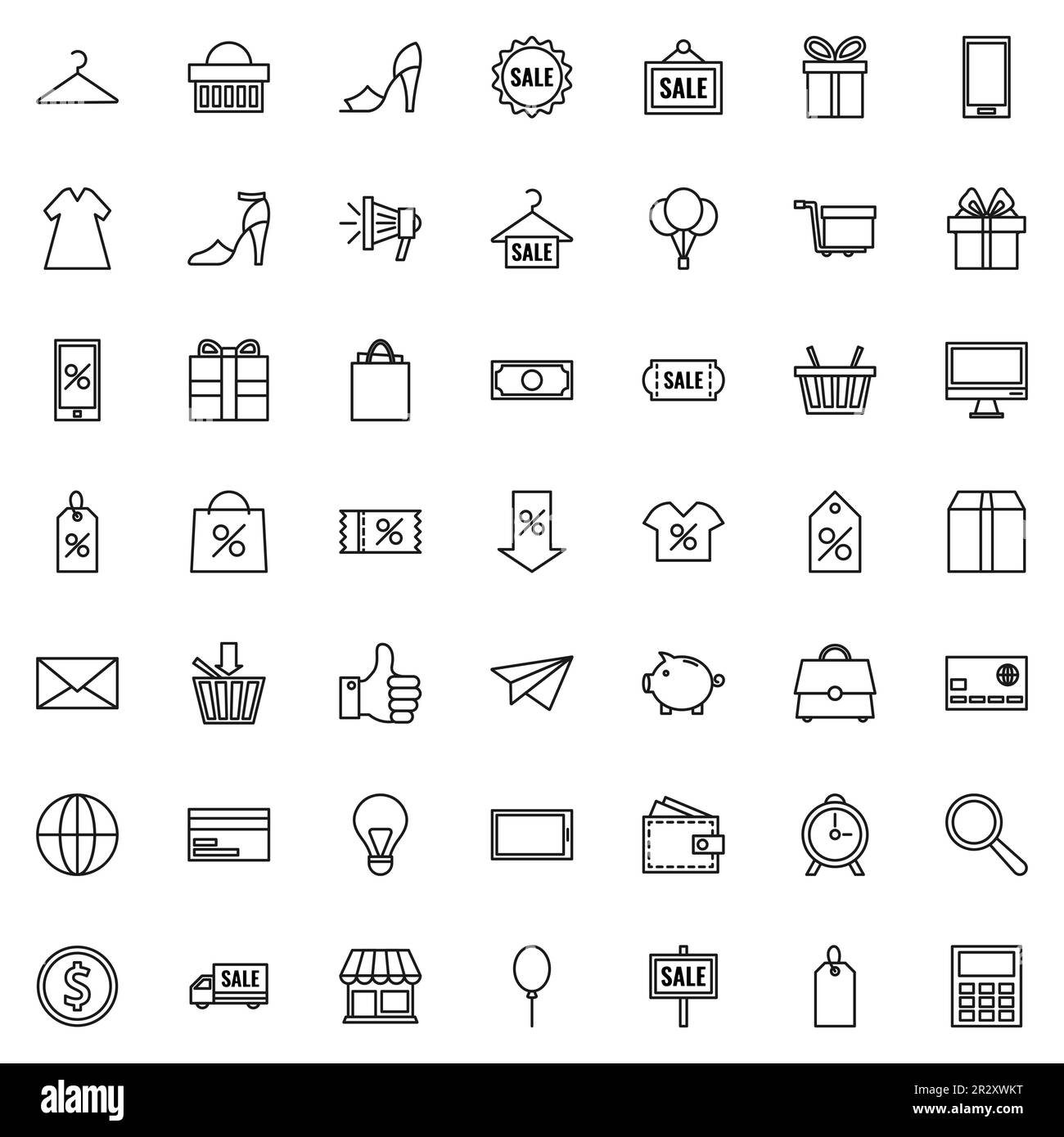 Big set of isolated Shopping line icons Stock Vector Image & Art - Alamy