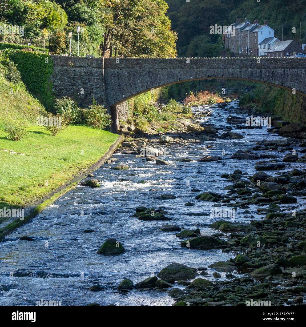 LYNMOUTH, DEVON, UK - OCTOBER 19 : View of the Lyn river in Lynmouth