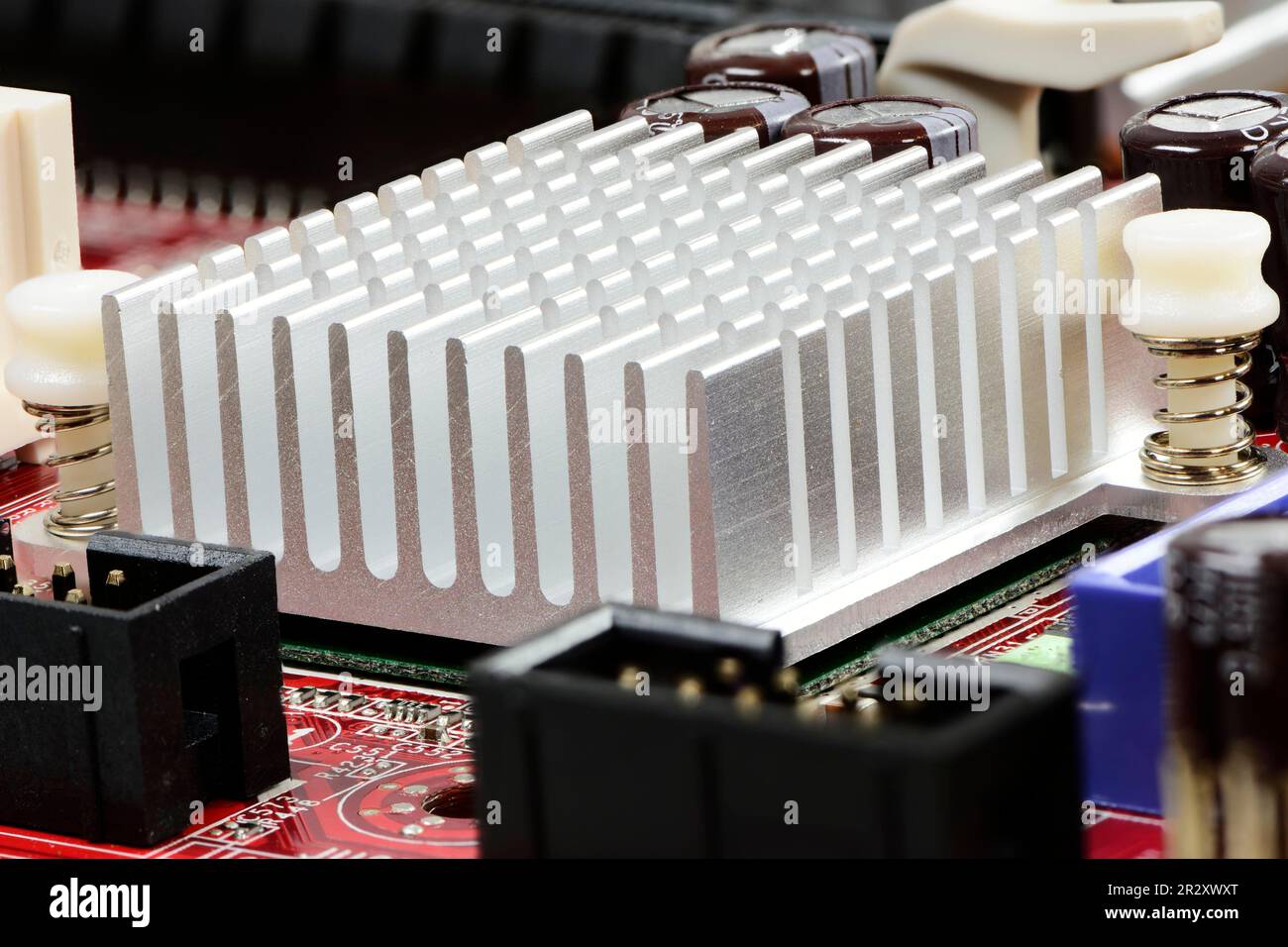 Heat sink on the mainboard of a computer Stock Photo Alamy