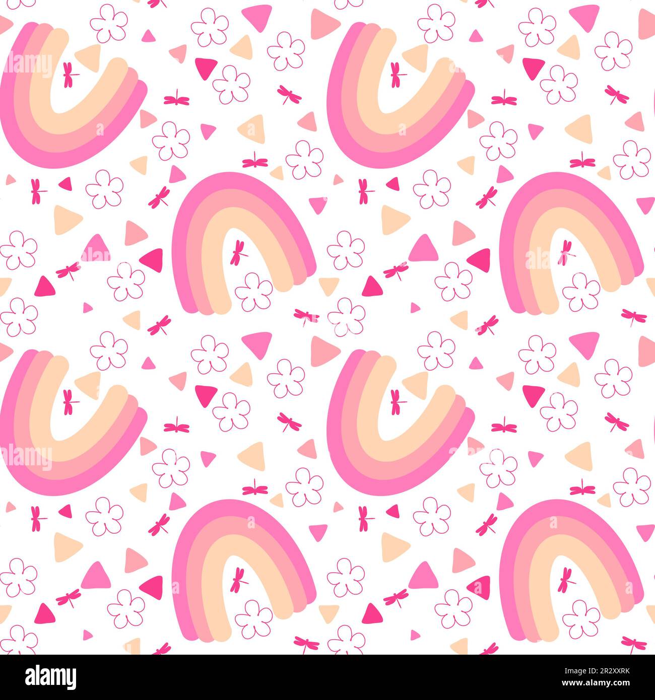 Cartoon rainbow seamless pattern for wallpaper and fabrics and textiles ...