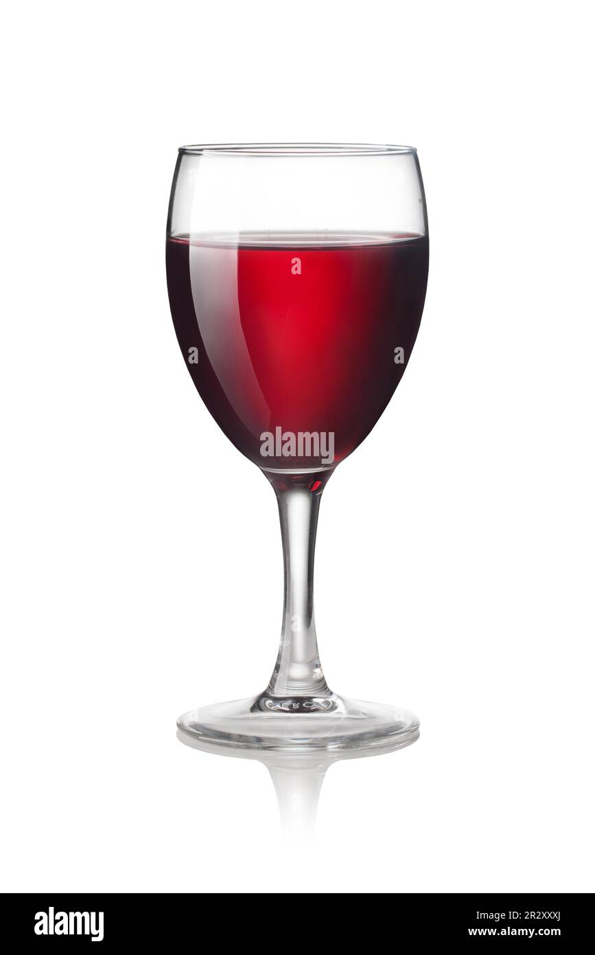 Glass of red wine isolated on a white background Stock Photo - Alamy