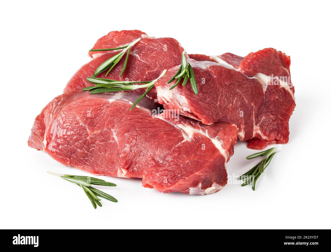 Raw beef meat isolated on white Stock Photo - Alamy