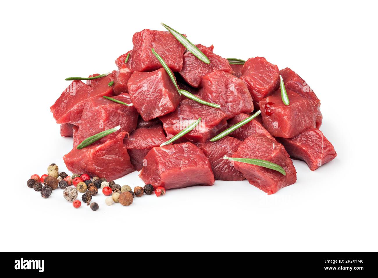 Raw beef meat isolated on white Stock Photo - Alamy