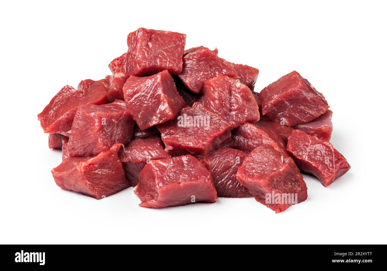Raw beef meat isolated on white Stock Photo - Alamy