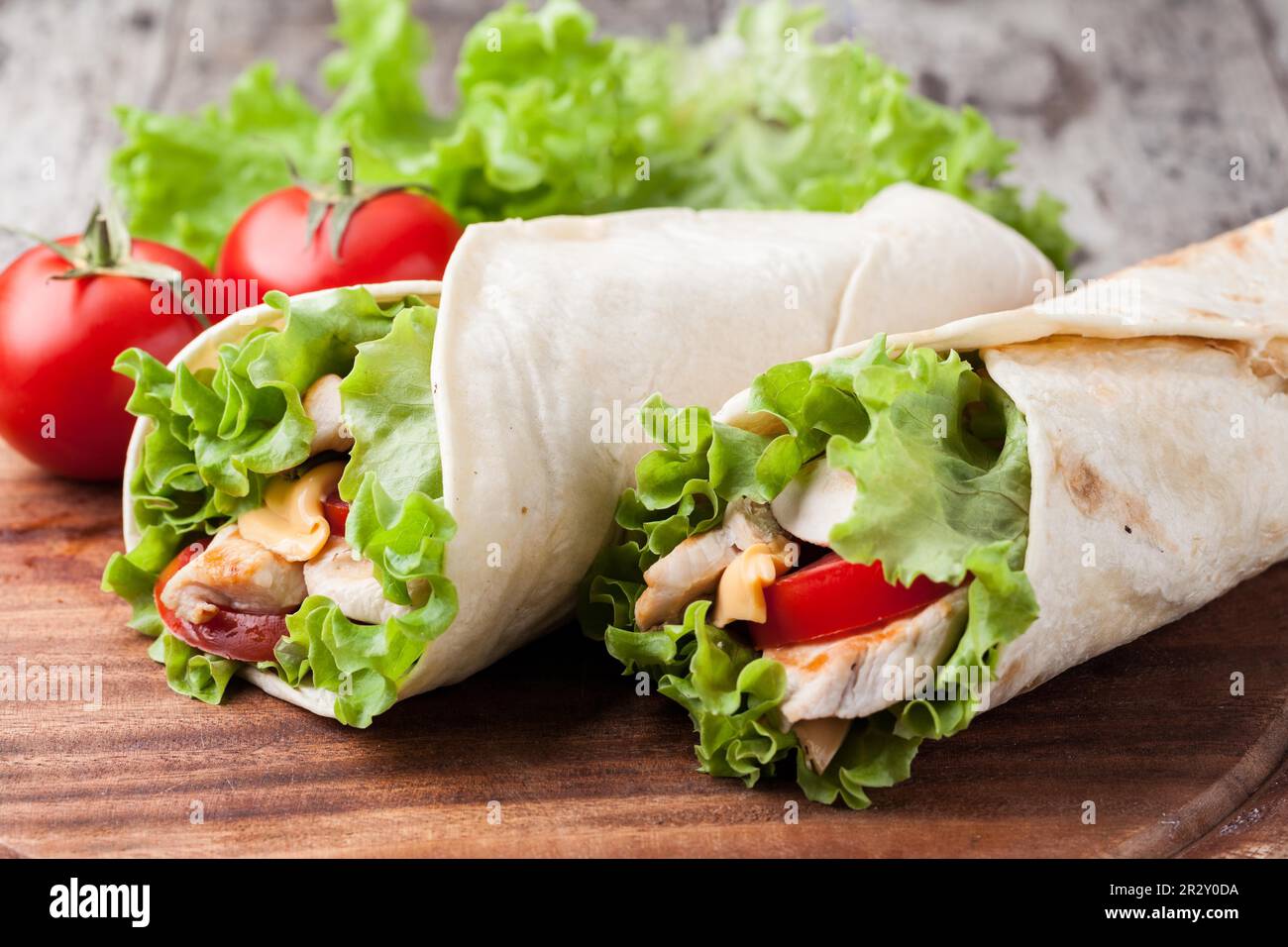 Chicken fajita wrap sandwich Stock Photo