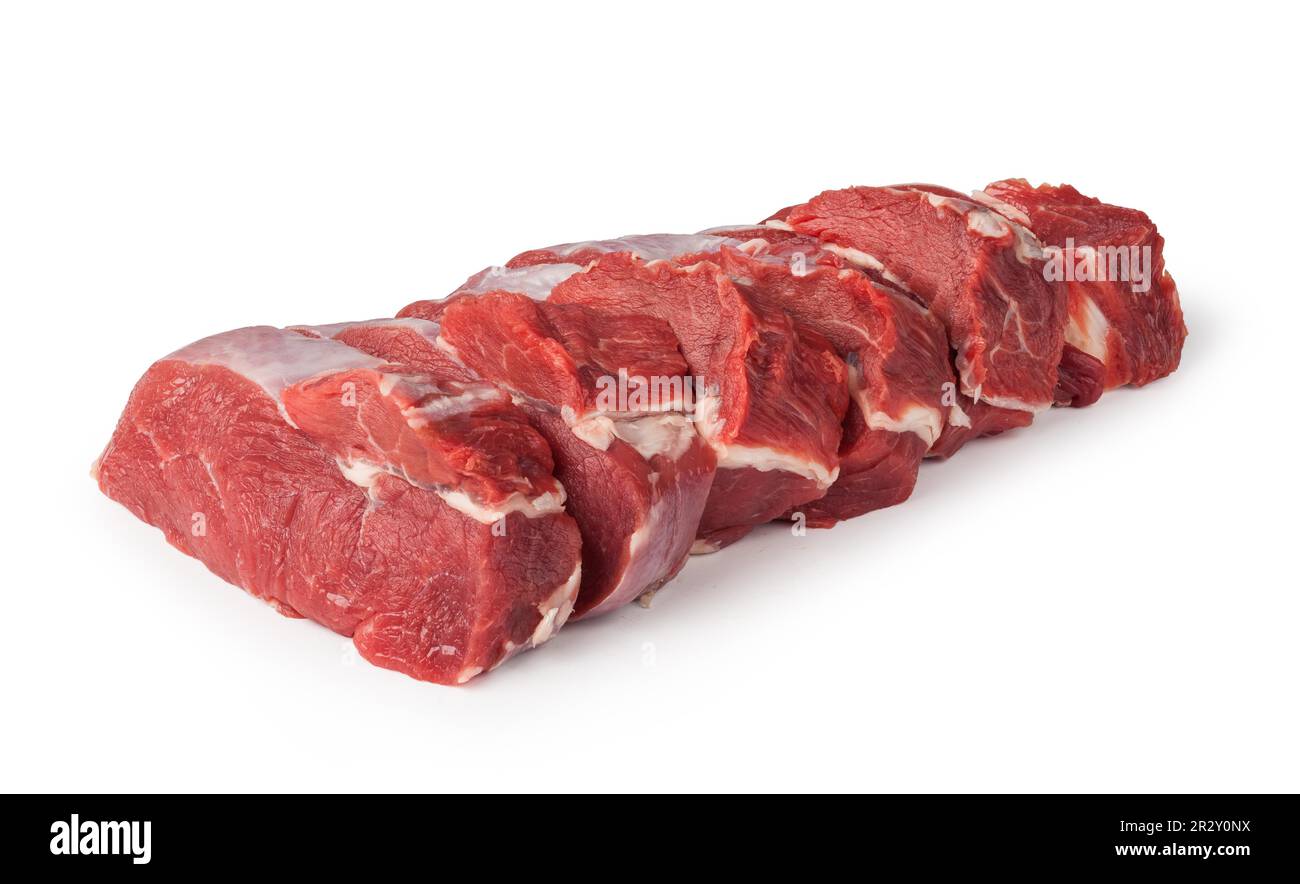 Raw beef meat isolated on white Stock Photo - Alamy