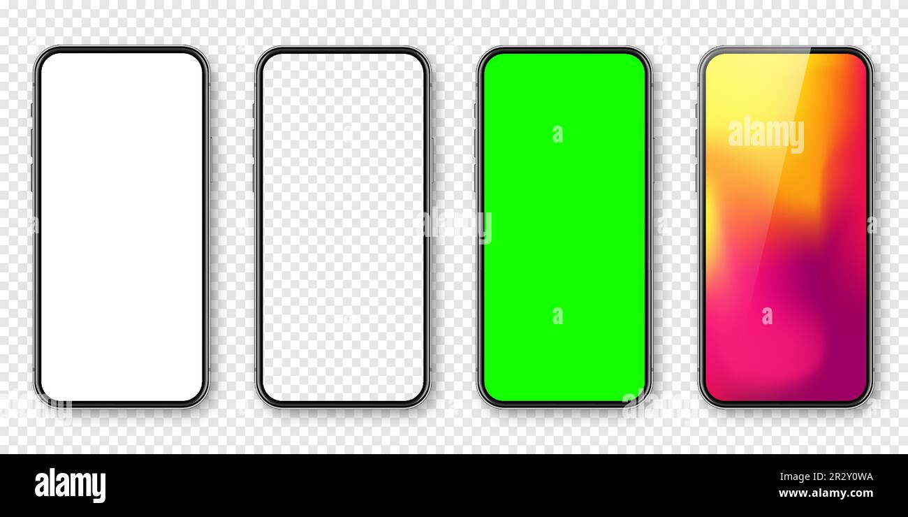 Phone with green screen chroma key background Vector Image