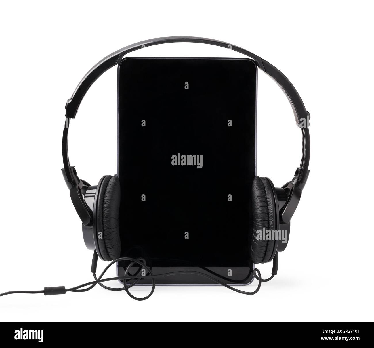 White headphone smartphone music Cut Out Stock Images Pictures Alamy