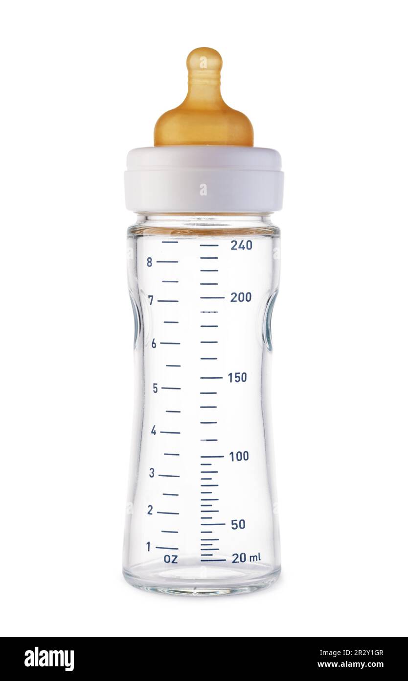 Isolated baby bottle with milk on white background