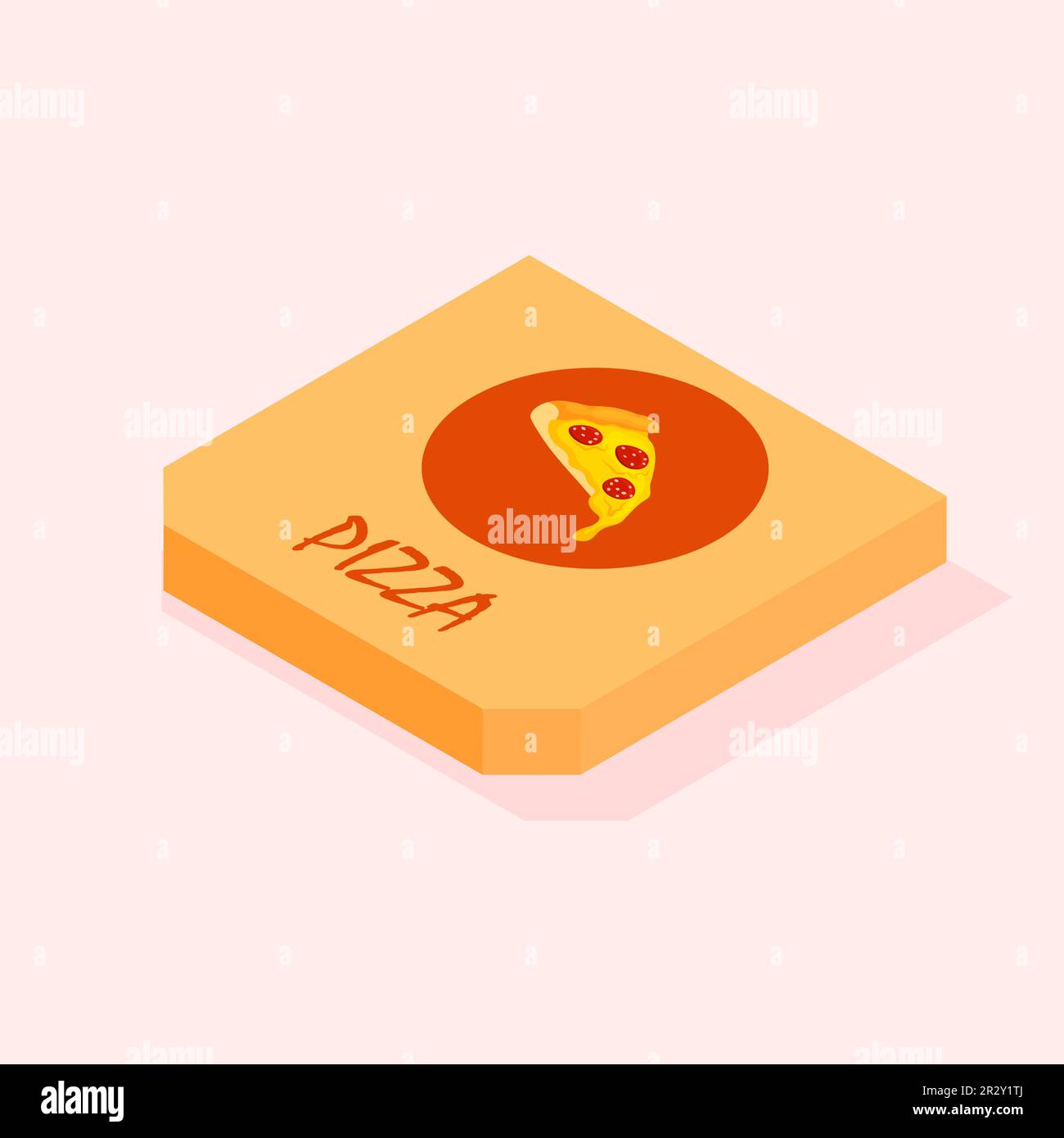 Hot Fresh Pizza Box Icon Vector Illustration Stock Illustration
