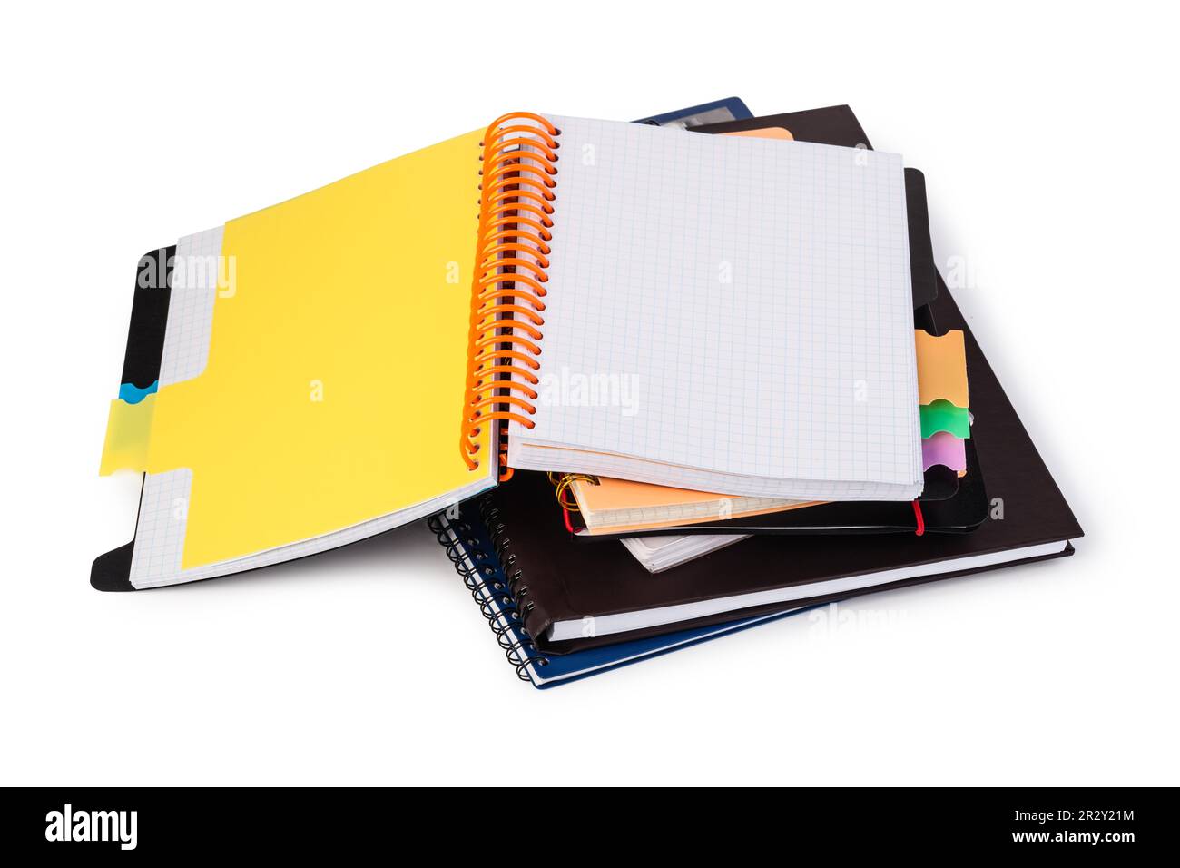 Notebook on white background Stock Photo - Alamy