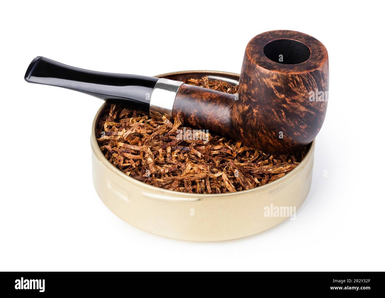Smoking pipe and tobacco isolated on white Stock Photo Alamy