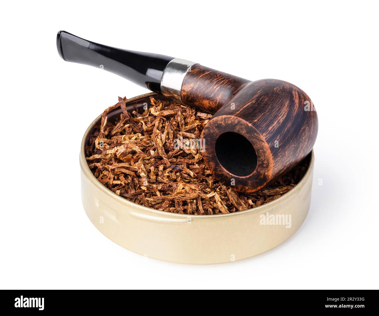 Smoking pipe and tobacco isolated on white Stock Photo Alamy