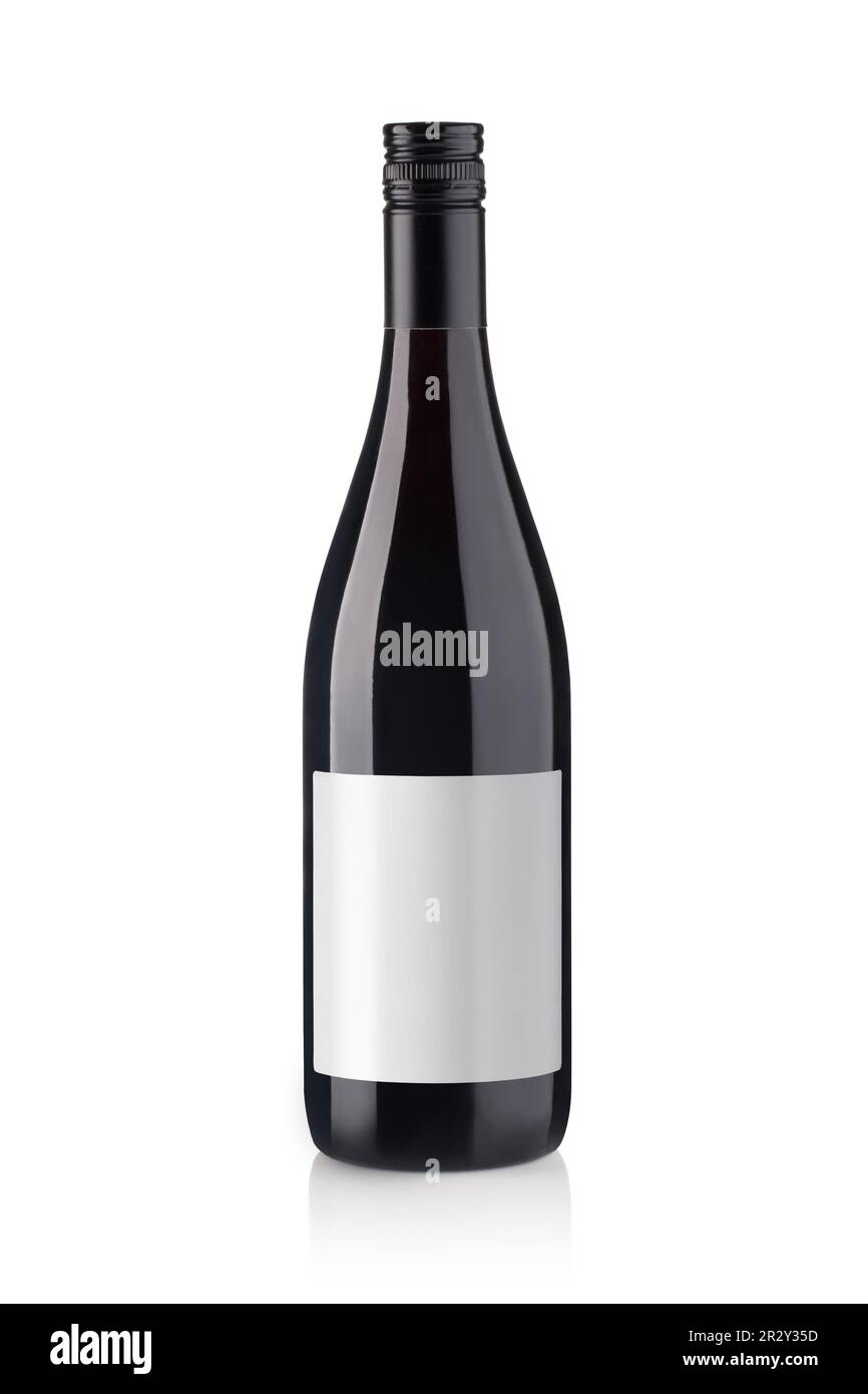 red wine bottles isolated on white background Stock Photo Alamy