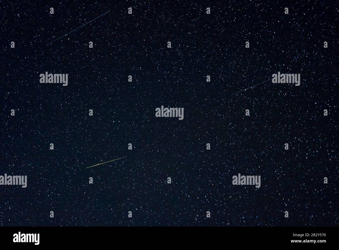 Geminids Meteor Shower with North Star Stars Circling Polaris Night Sky