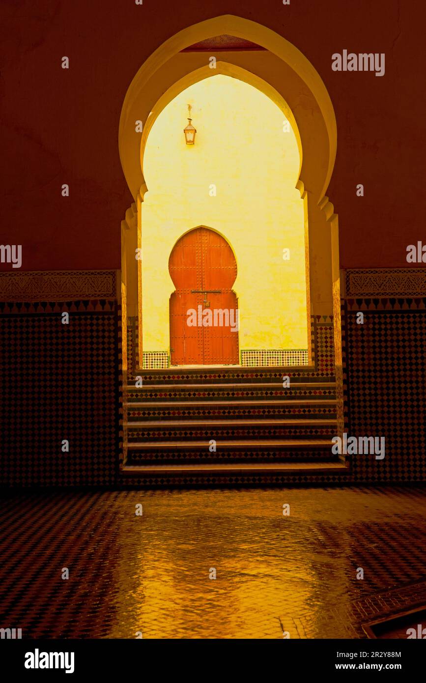 Mausoleum of Moulay Ismail, Meknes, Maghreb, North Africa, Morocco Stock Photo