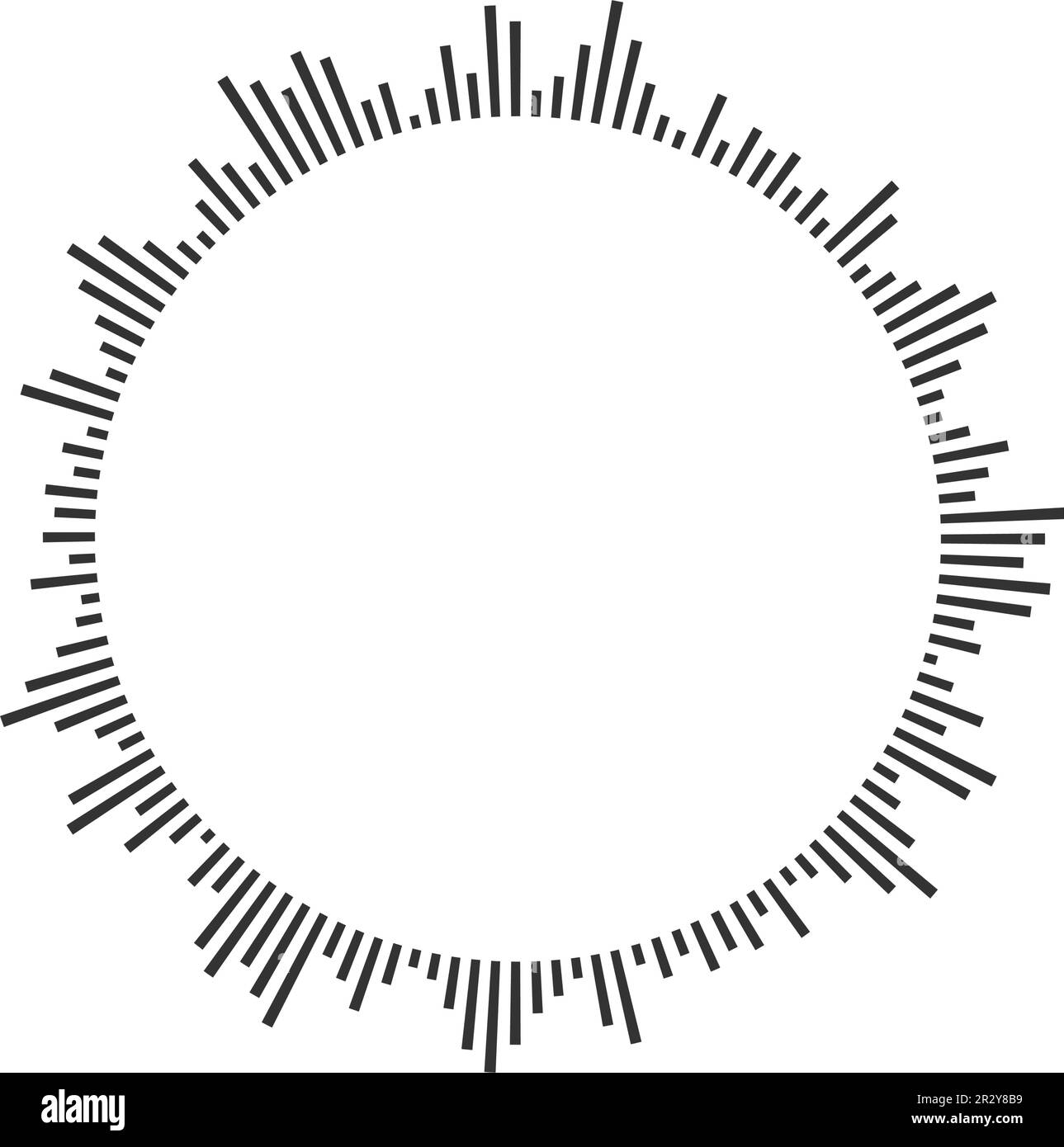 Round sound wave icon. Circle equalizer pictogram. Voice message, audio
