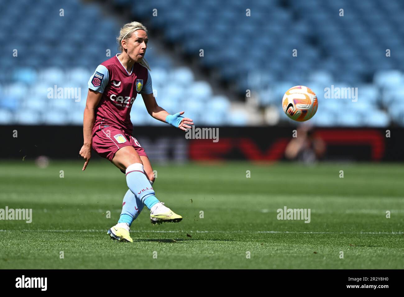 Birmingham, UK. 21st May 2023.   Jordan Nobbs of Aston Villa during the WomenÕs Super League match between Aston Villa and Liverpool at Villa Park in Birmingham on 21st May 2023. This image may only be used for Editorial purposes. Editorial use only.  Credit: Ashley Crowden/Alamy Live News Stock Photo