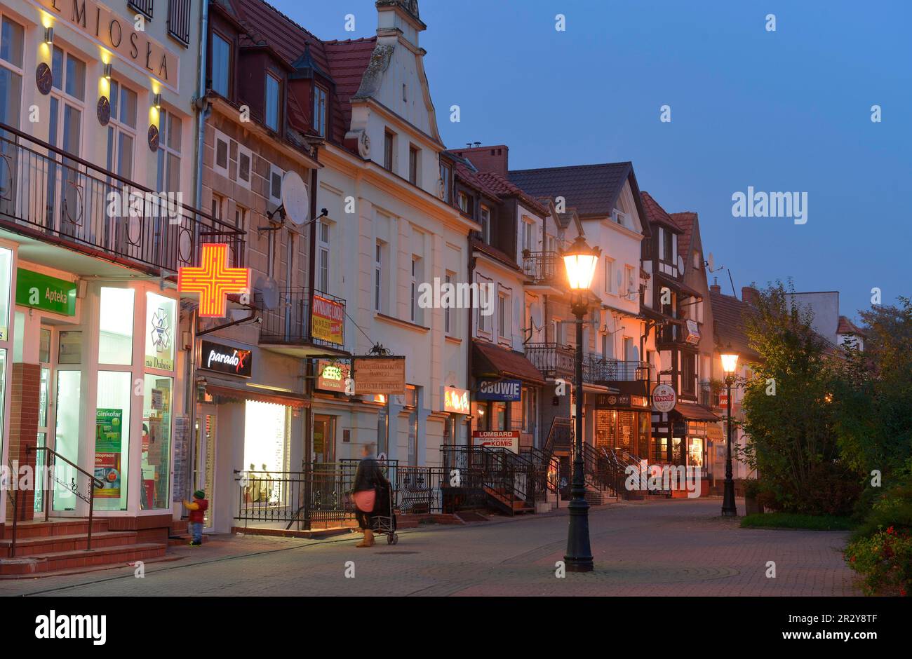Old Town Street, Ul. Stanislawa Dubois, Kolberg, Poland Stock Photo