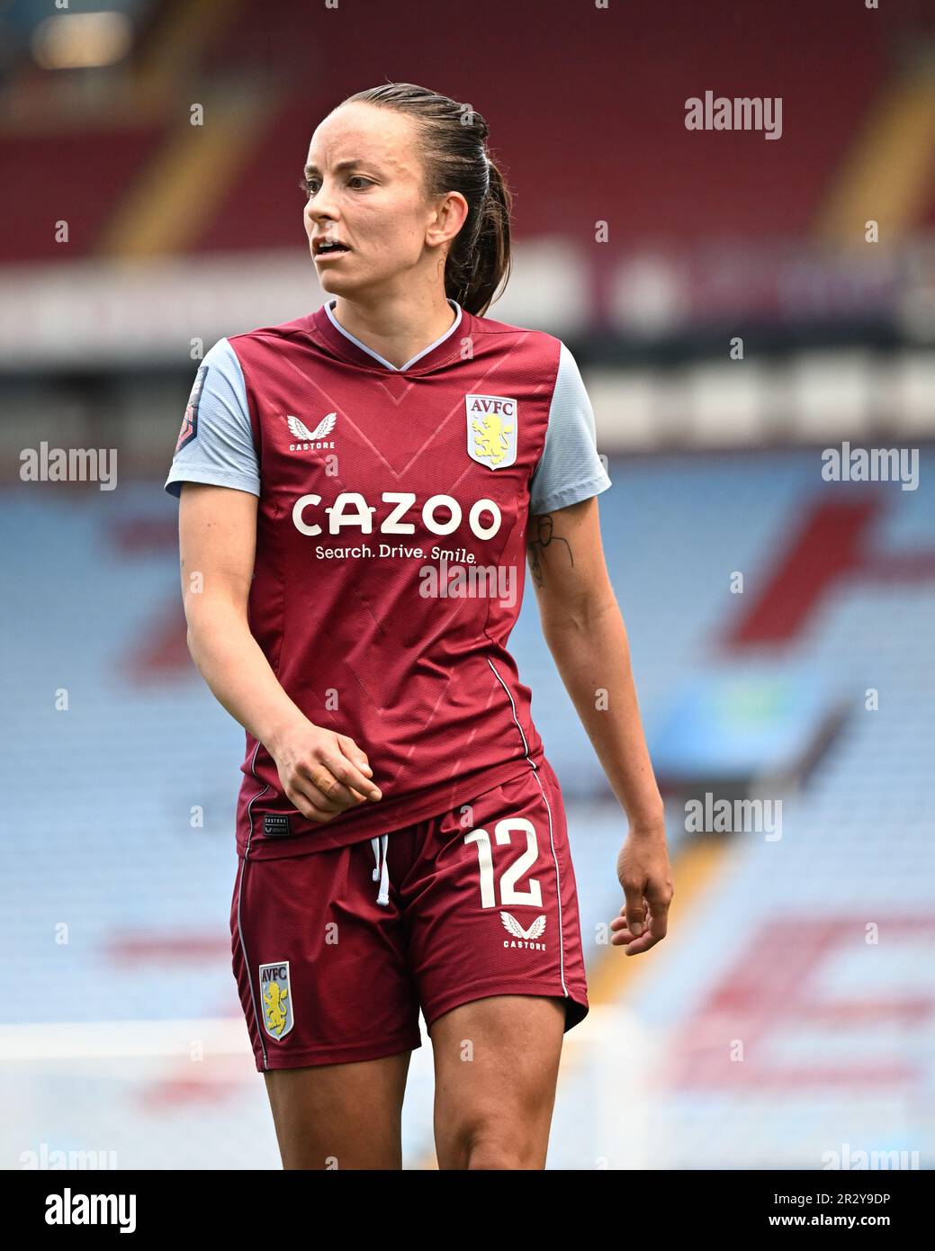 Birmingham, UK. 21st May 2023.   Lucy Staniforth of Aston Villa during the WomenÕs Super League match between Aston Villa and Liverpool at Villa Park in Birmingham on 21st May 2023. This image may only be used for Editorial purposes. Editorial use only.  Credit: Ashley Crowden/Alamy Live News Stock Photo