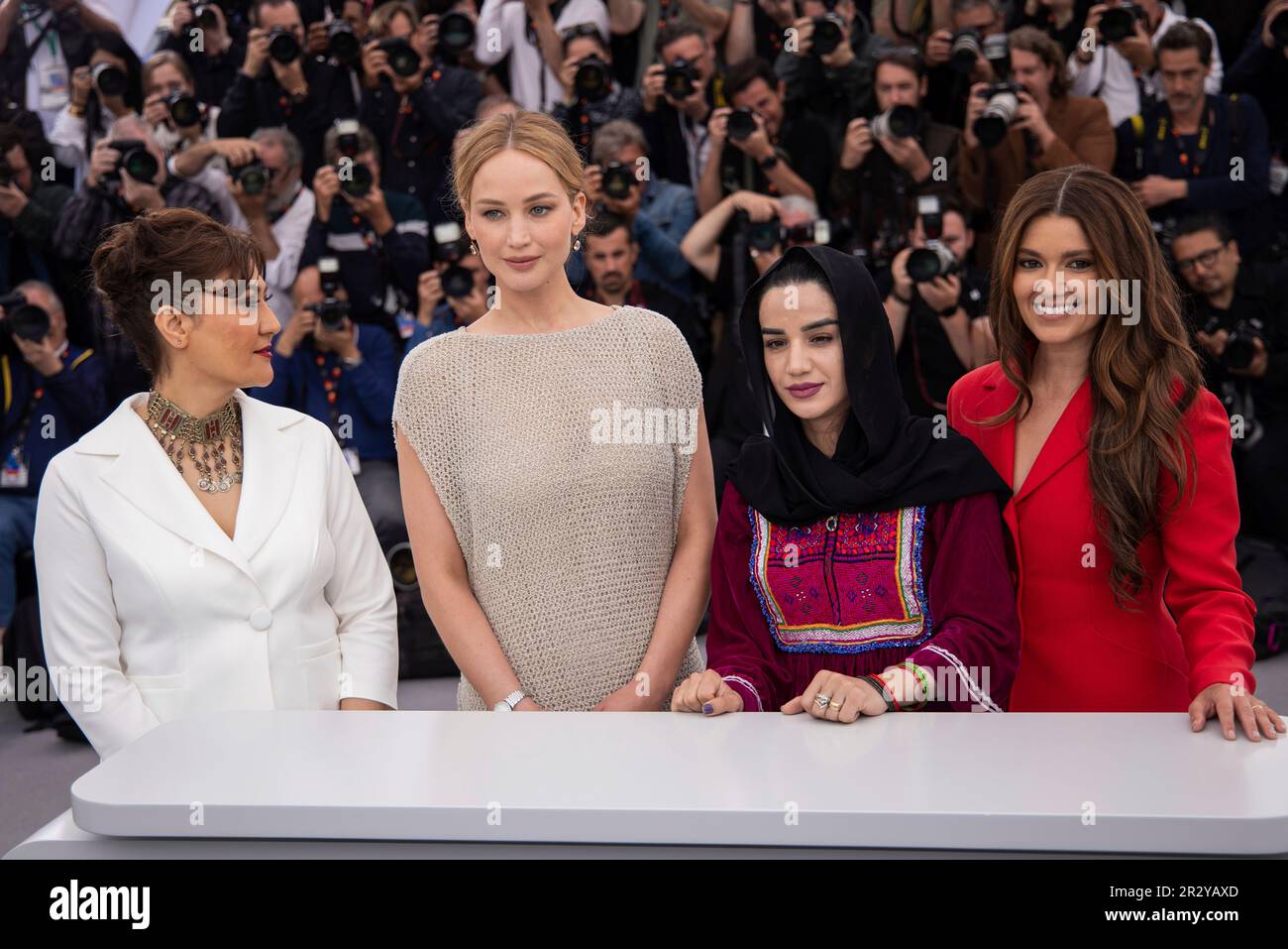 Producer Justine Ciarrocchi, Zahra, Jennifer Lawrence and Afghan