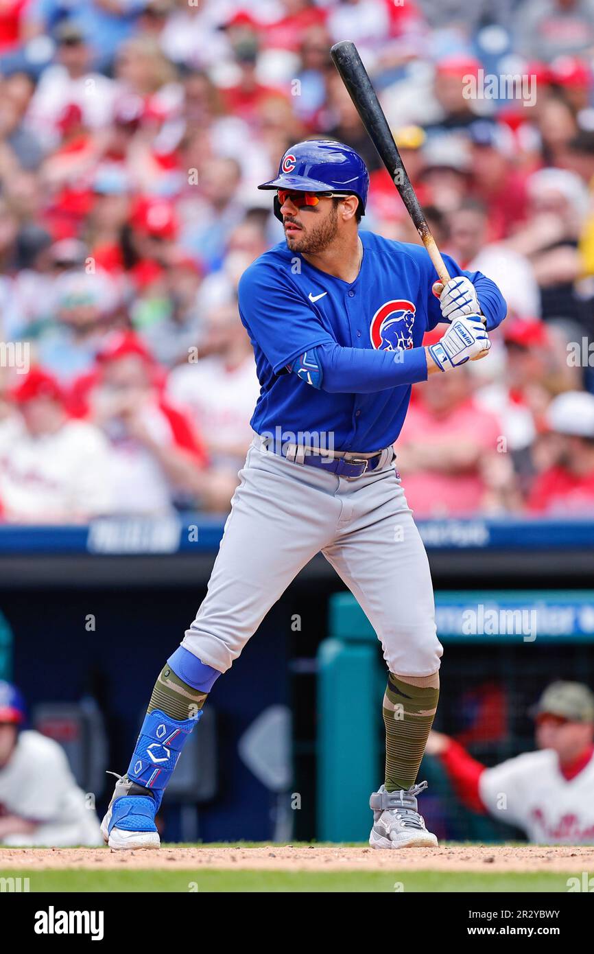 PHILADELPHIA, PA - MAY 21: Mike Tauchman #40 of the Chicago Cubs at bat ...