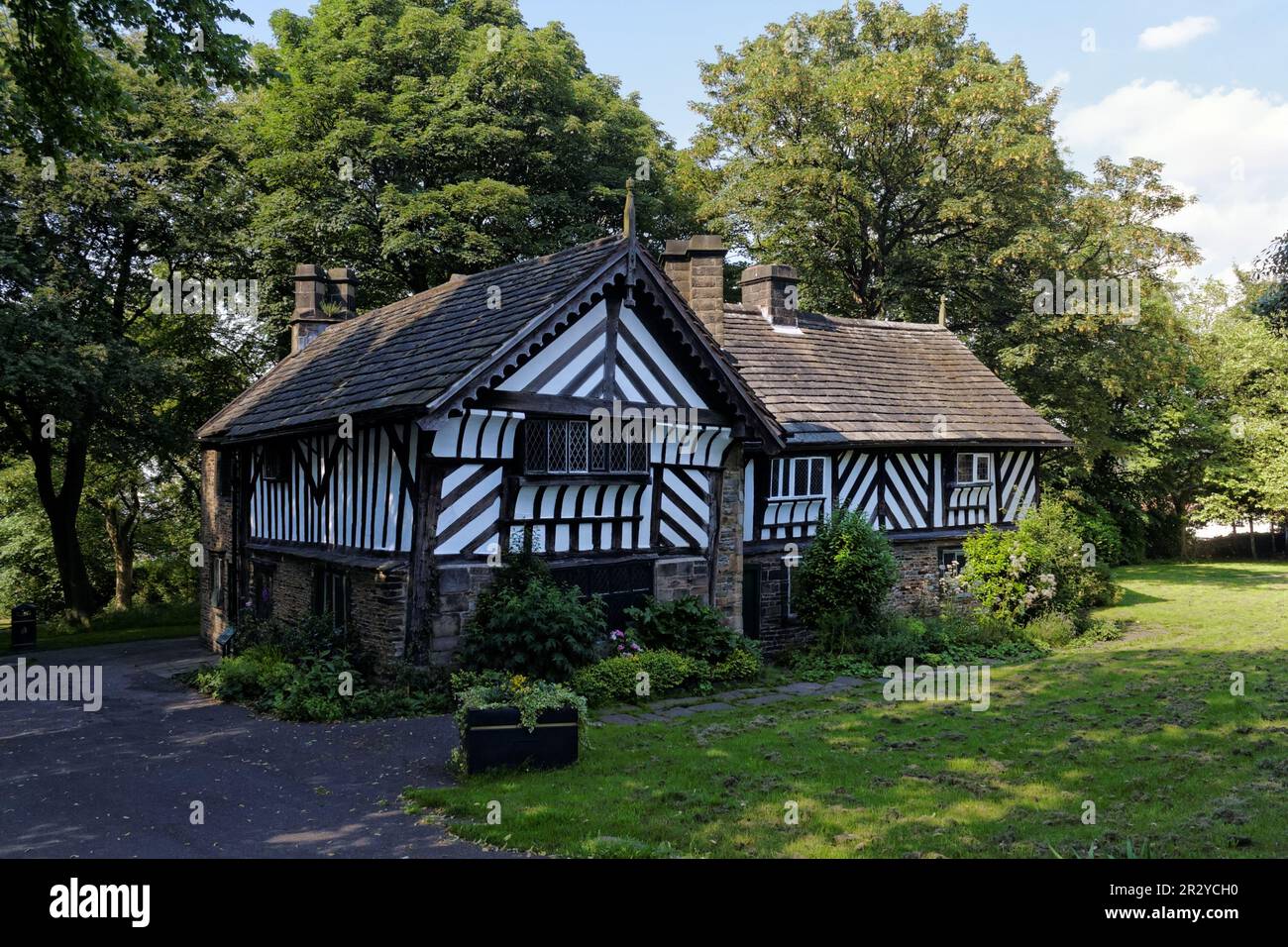 Bishops House in Meersbrook park, Sheffield, England UK. English Timber framed tudor historic building, grade II* listed building. Now a museum Stock Photo