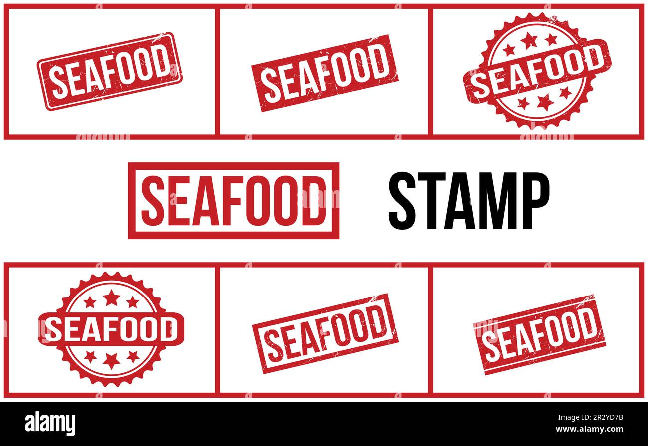 Seafood Rubber Stamp Set Vector Stock Vector Image & Art Alamy