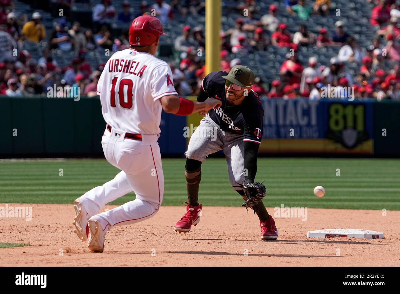 Los Angeles Angels' Gio Urshela throws to first in a baseball game against  the Chicago White Sox Monday, May 29, 2023, in Chicago. (AP Photo/Charles  Rex Arbogast Stock Photo - Alamy