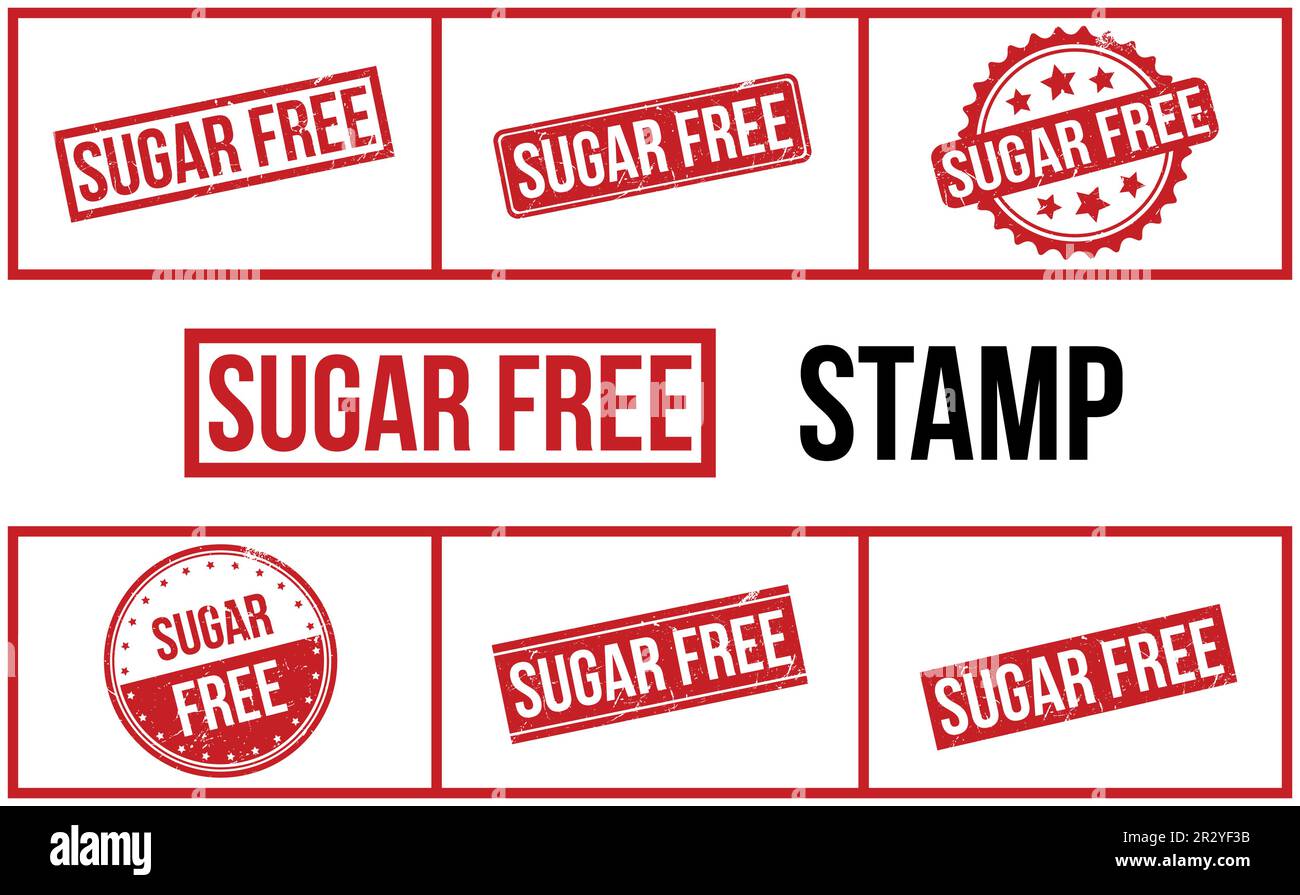 Sugar Free Rubber Stamp Set Vector Stock Vector
