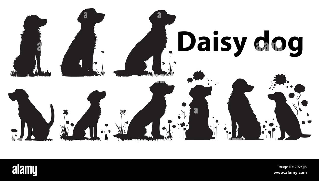 A black silhouette of a dog vector illustration Stock Vector Image