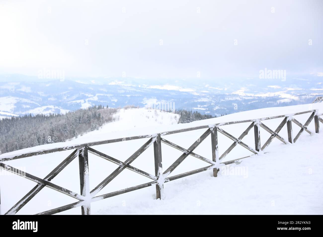 Picturesque view of snowy hills at mountain resort Stock Photo - Alamy