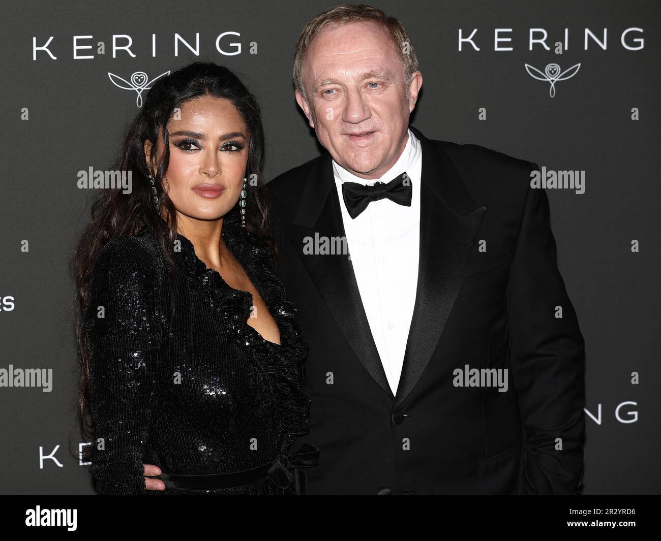 Mexican born actress Salma Hayek and her husband Francois-Henri Pinault  arrives for the Vanity Fair, Stock Photo, Picture And Rights Managed  Image. Pic. PAH-37598539