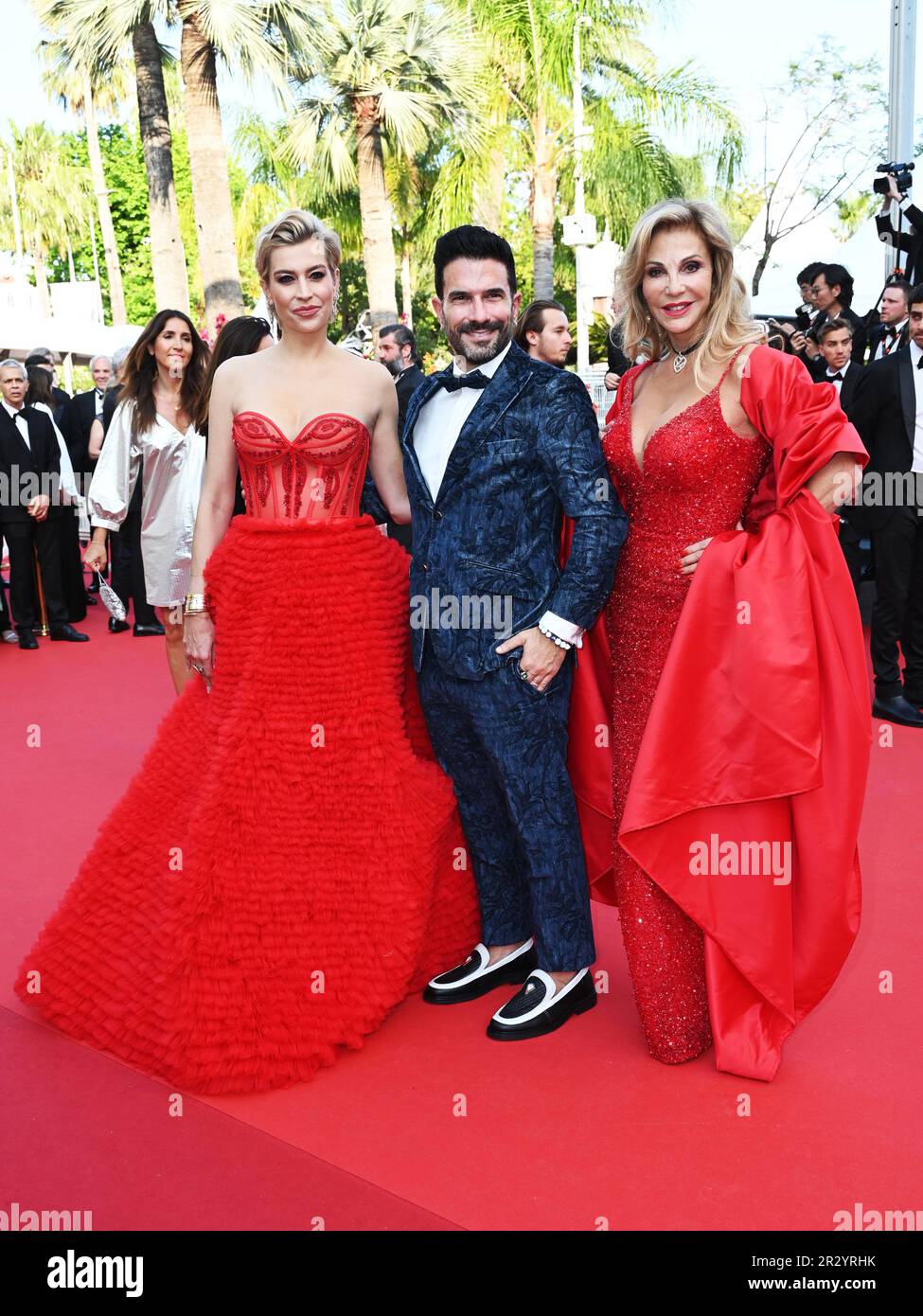 Cannes, France. 21st May, 2023. 76th Cannes Film Festival 2023, evening 6 - red carpet of the film 'Firebrand (Le Jeu De La Reine)' - Pictured: Verena Kerth and Marc Terenzi Credit: Independent Photo Agency/Alamy Live News Stock Photo
