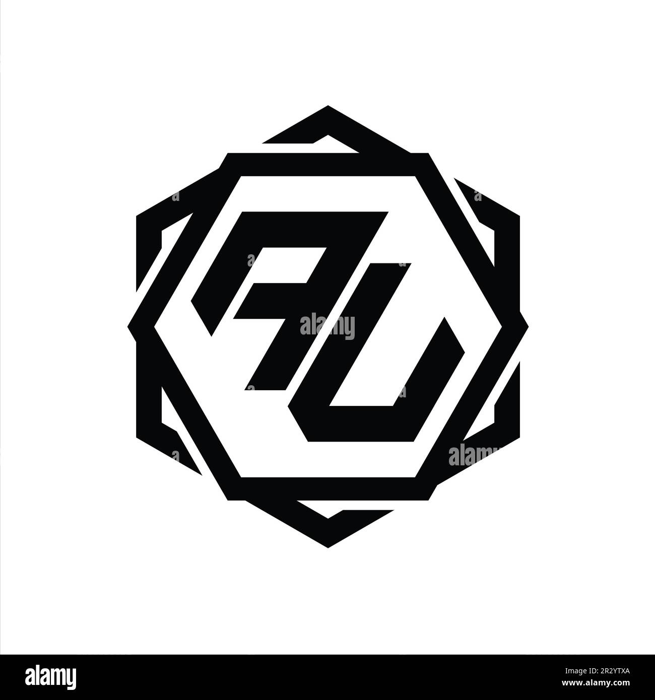 AV Logo monogram hexagon shape with geometric abstract isolated outline