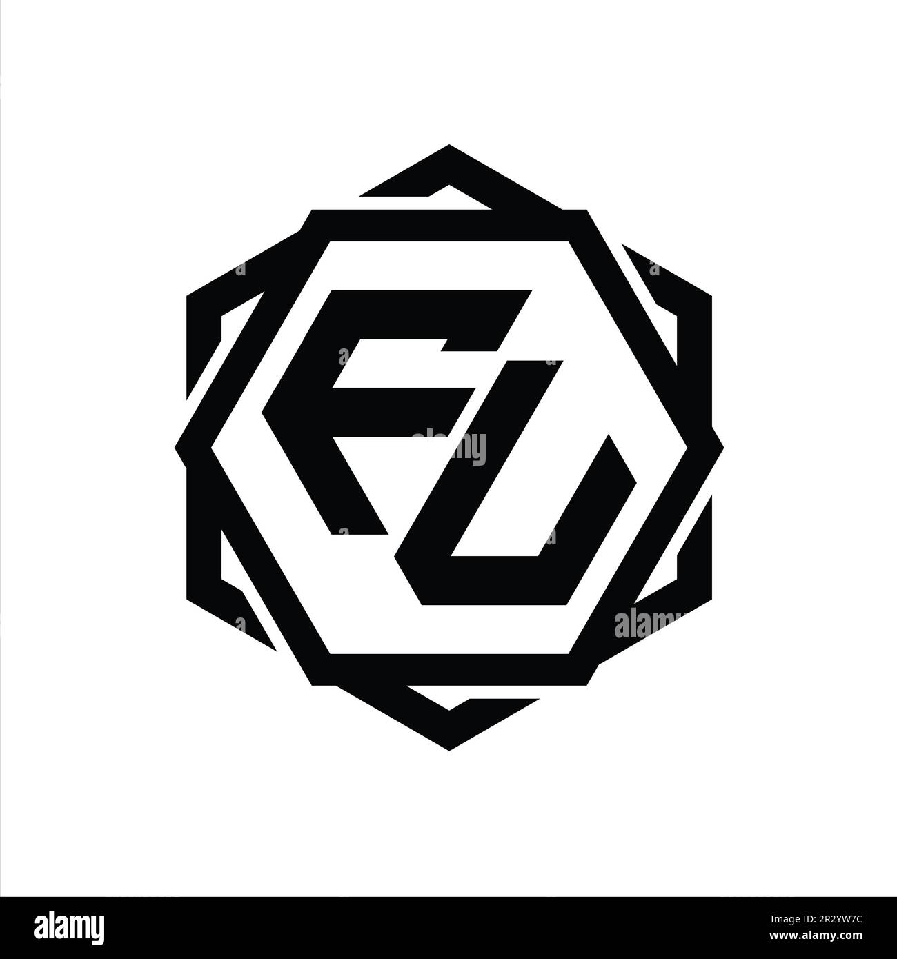 FV Logo monogram hexagon shape with geometric abstract isolated outline ...