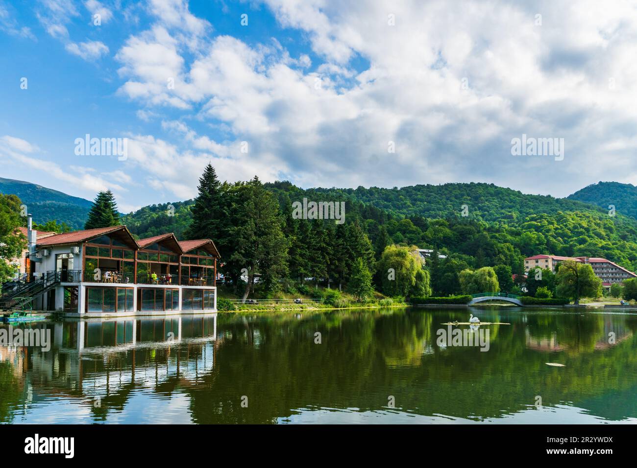 Lake in Dilijan, Armenia. Dilijan town landscape in Armenia. Dilijan is ...