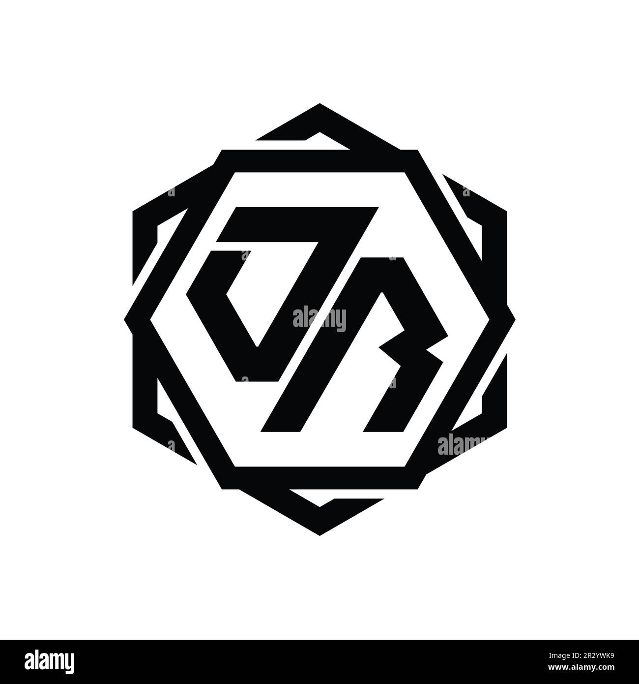 OR Logo monogram hexagon shape with geometric abstract isolated outline ...