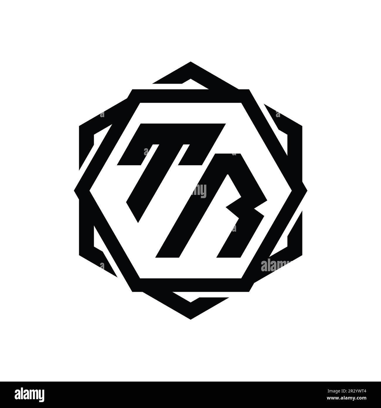 TR Logo monogram hexagon shape with geometric abstract isolated outline ...